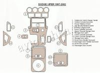 Декоративные накладки салона Dodge Viper 1997-2002 полный набор