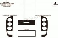 Citroen C2 2002-2004 декоративные накладки (отделка салона) под дерево, карбон, алюминий