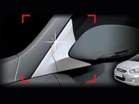 Hyundai Accent (2011-) передние угловые хромированные накладки окон пластиковые, комплект 6 шт.