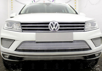 Volkswagen Touareg (14–) Защита радиатора Premium, хром, боковая часть (2 части)