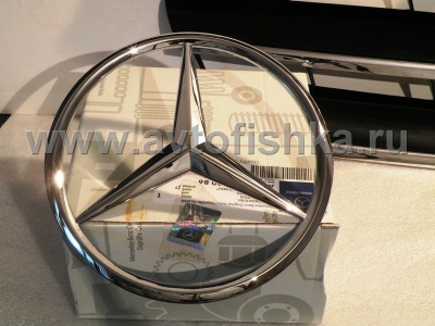 Mercedes CLK W209 (03-09) решетка радиатора черная со звездой, дизайн Big Star, стиль CL, 3 ламели.